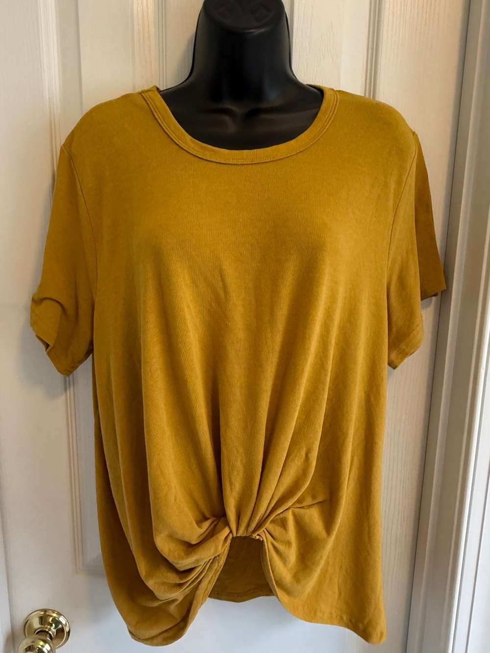 Very J Mustard Twist-Front Women's Tee